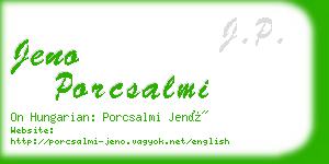 jeno porcsalmi business card